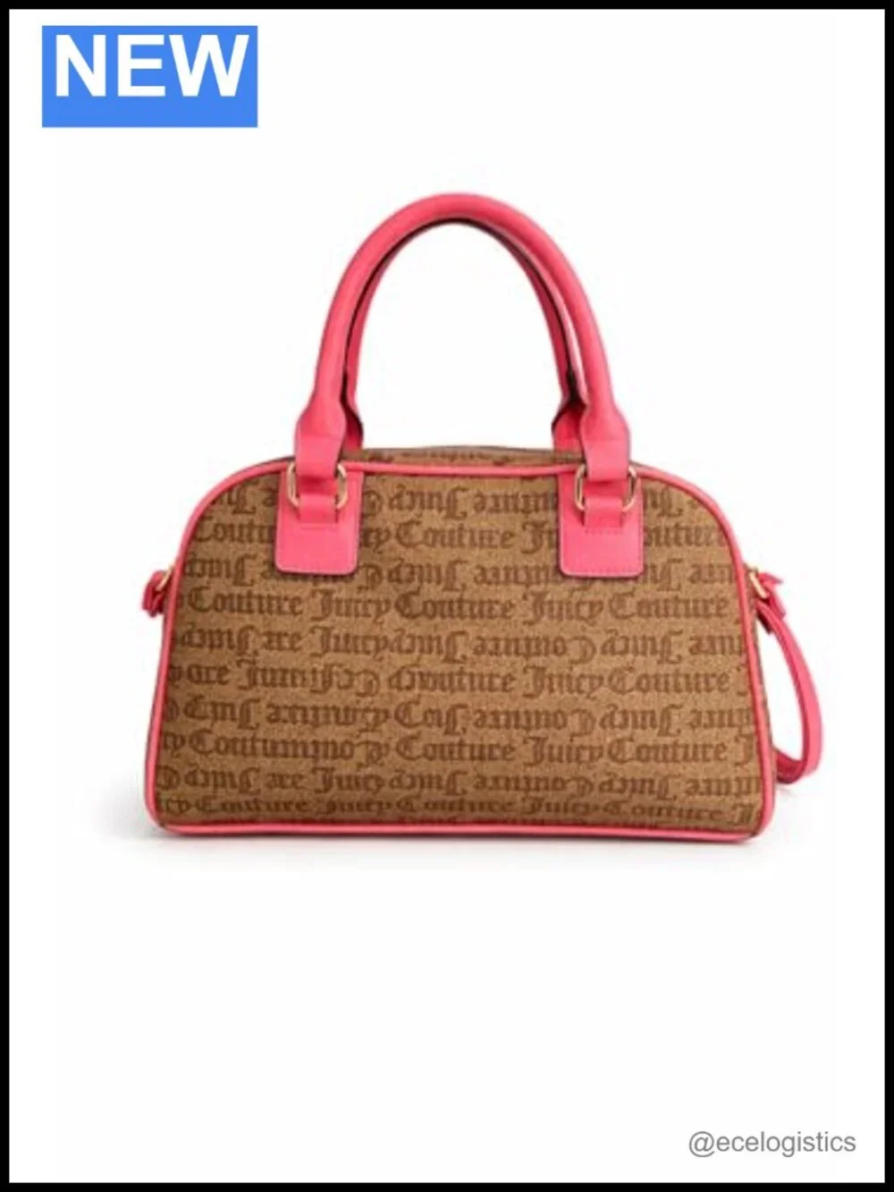 Bowler Satchel Handbag with Crossbody Strap, Faux Leather